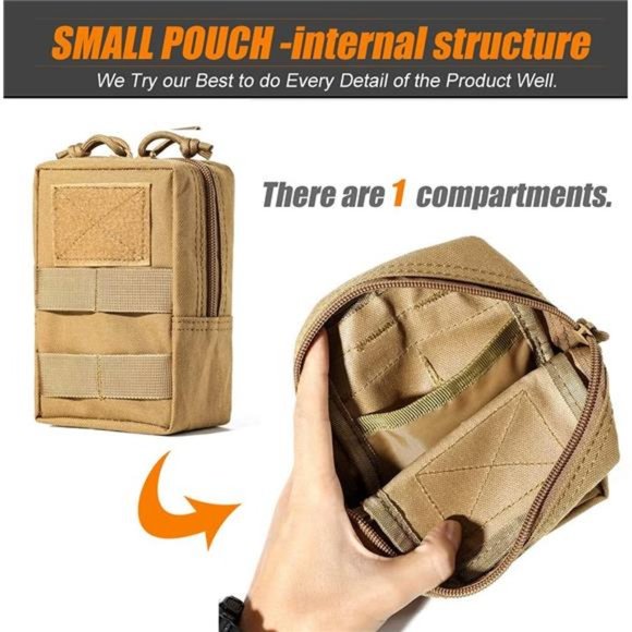 3 Molle Pouch Sports Water Bottles Pouch Bag, Tactical Drawstring Molle Pouches - Picture 2 of 7